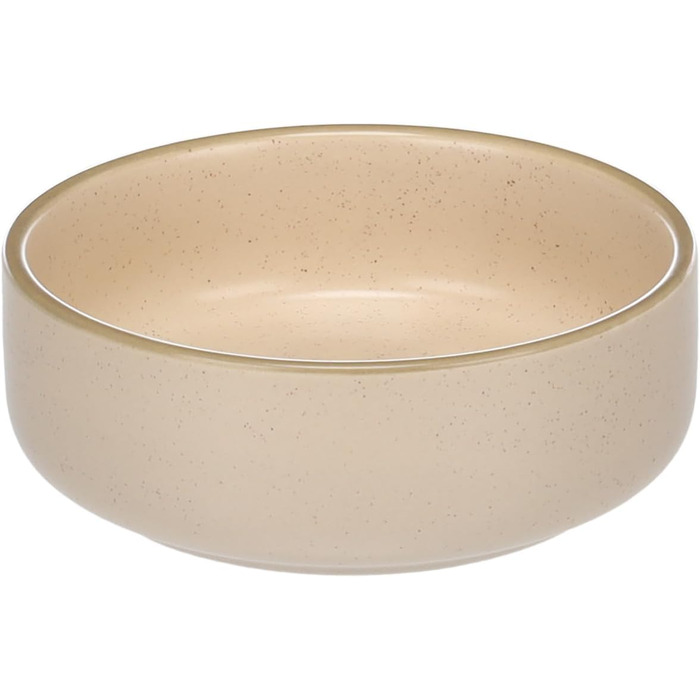 Миска для собак з кераміки, велика, 1,5 л, для миття в посудомийній машині, кругла, бежева, Flamingo Weiß, 1,5 л