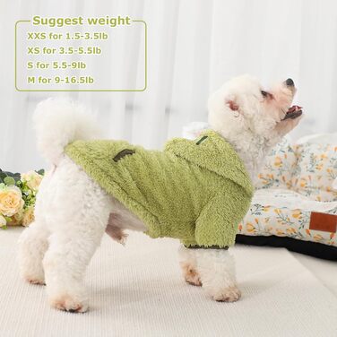 Теплий плюшевий в'язаний светр для цуценят та маленьких собак (зелена авокадо, XXS)