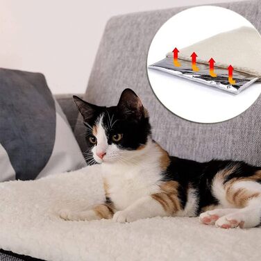 Самогріючі подушки для домашніх тварин GGoty, тепле ліжко для котів та собак, неслизьке покриття, 2 шт., білий