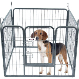 Складаний вольєр для цуценят MaxxPet із міцної сталі, 4-секційний загін 81x79 см, регульований паркан для собак