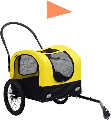 Причіп для велосипеда 63,5x143x103 см, жовто-чорний