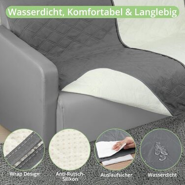 Водонепроникний килимок для собак, неслизька підстилка для тварин, килимок для котів, миючий, для захисту дивану, ліжка, автокрісла (темно-сірий, 76 x 190 см)