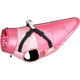 Тепла зимова куртка для собак з отвором для шлейки, водонепроникна, з відбивачами, для шиба іну, бульдога та мопса