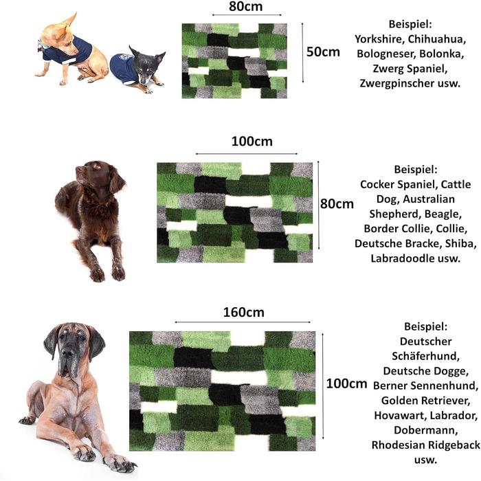 Килимок для собак Elropet: преміум vetbed 30 мм, різні розміри (S/M/L), зелений діамант