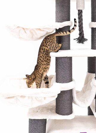 Дряпак для котів Petrebels Skyline XXL, 186 см, для великих котів (Мейн-кун), колір - off-white