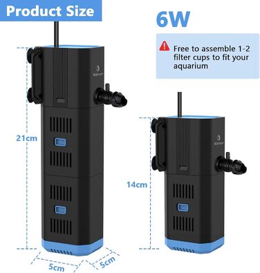 Акваріумний фільтр Fishkeeper 1000 л/год, 16W, для акваріумів 120-300 л, 4-в-1 (фільтр, аератор, помпа, губка)