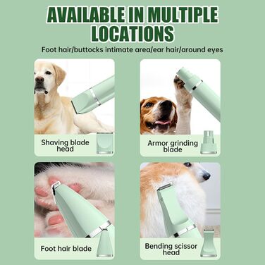 Набір для догляду за шерстю Petstyle Pro: 4 насадки, тиха машинка для собак, грумінг