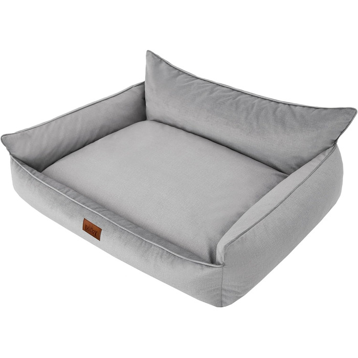 Крісло-ліжко для собак, ліжко для домашніх тварин, м'яке ліжко для собак, ліжко-матрац для собак, ліжко-софа для собак, XXL, 106 x 80 см, бежевий, екологічний льон