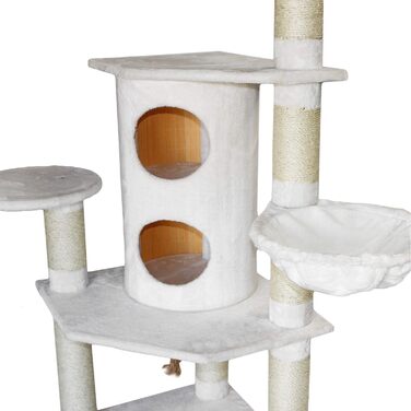 Котячий будиночок з сизалю Bontoy Betty Pro, білий, 65x65x176 см, 12 см стовпчики, для великих котів, стабільний