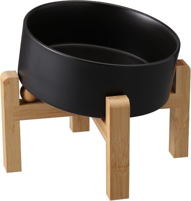 Накладна керамічна годівниця для собак середніх та великих порід, 15° нахил, протиковзка, сіра/біла, 7.6 літрів