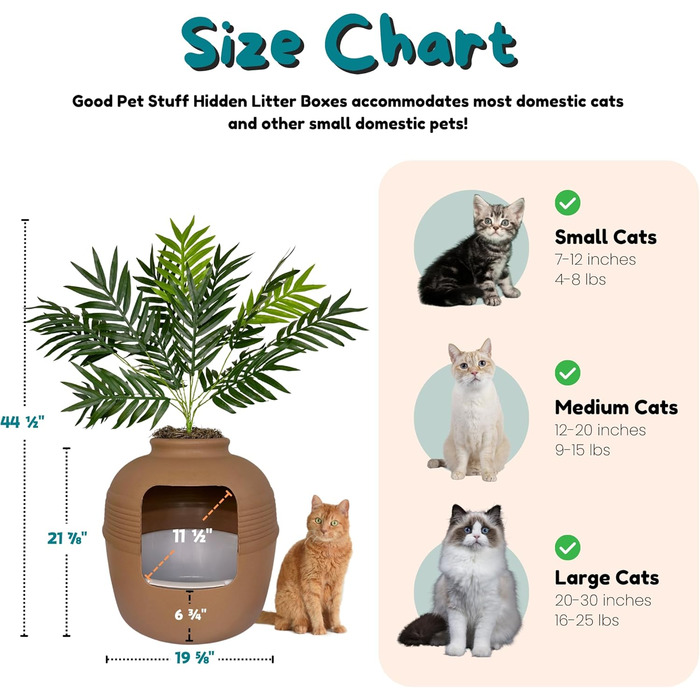 Квіткова кімната для котів Good Pet Stuff з туалетом, фільтром та легкою очисткою, колір Біла берізка
