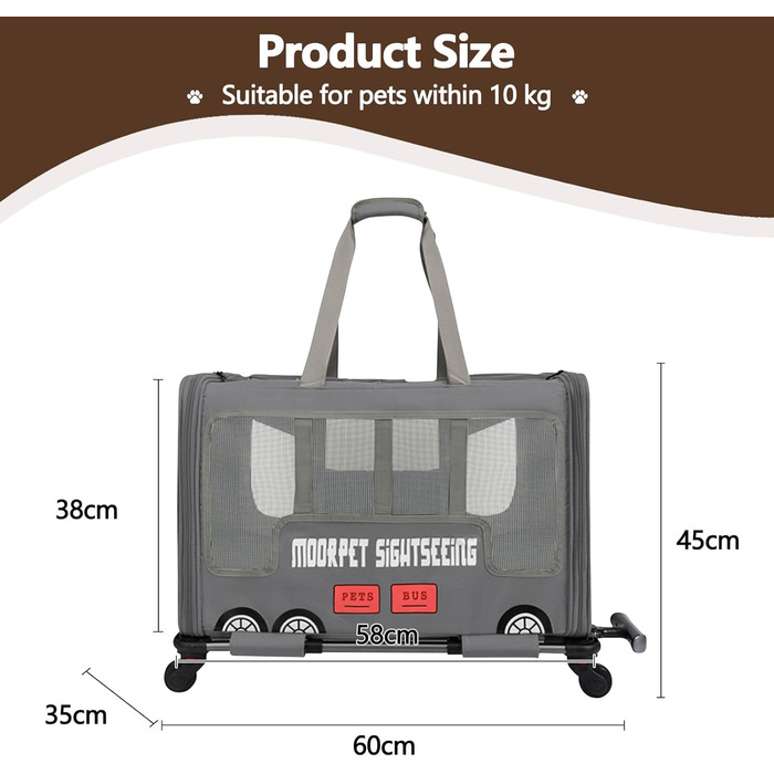 Дитяча та переносна сумка-переноска для тварин Galatée (сіра)