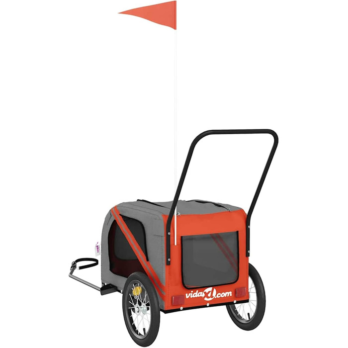 Фархач-причіп для собак Tidyard, водостійкий, з ПВХ-дах, міцна платформа, відбивачі та прапор для велосипеда, для прогулянок та активного відпочинку з маленькими собаками