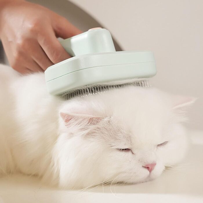 Професійна щітка для тварин Pet Ion Brush з подвійним іонним генератором: самоочисна щітка для собак та котів, м'яке розплутування шерсті та підшерстка, для короткої та довгої шерсті (зелена)