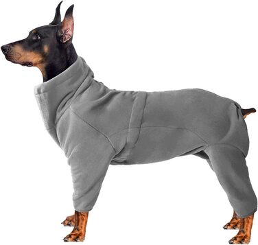Теплий флісовий халат для собак, цільнотіла куртка на 4 лапах, регульований пуловер на блискавці, зимовий одяг, ідеальний для собак в приміщенні та на вулиці, для маленьких, середніх собак (xs, сірий)
