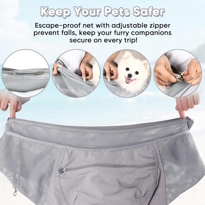 NATUYA Сумка-переноска для собак – легка та зручна, дихаюча сітчаста сумка для цуценят до 7 кг, сумка на блискавці, регульований ремінь для подорожей та прогулянок без рук