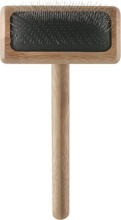 М'яка бамбукова щітка для грумінгу тварин Mikki 6280033 з кулькоподібними наконечниками для собак і котів, велика, 99 г (коричнева)