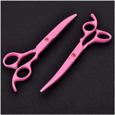 Професійна ножиця для собак, вигнута, рожева - ножиці для грумінгу