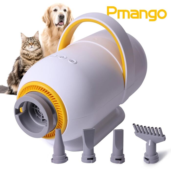 Фен для собак Kanonen-Stil білий 2400W, професійний собачий фен-сушарка з регулюванням швидкості та температури повітря, 1-9 рівнів, 35-60°C, #LYCSJDPWH-DE