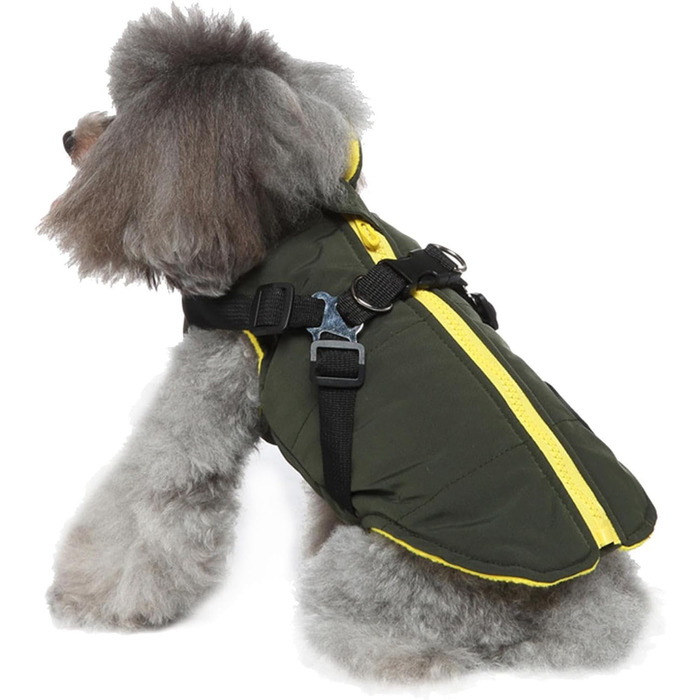 Зручна та водонепроникна куртка для собак, двостороння, вітрозахисна, зелена, XS