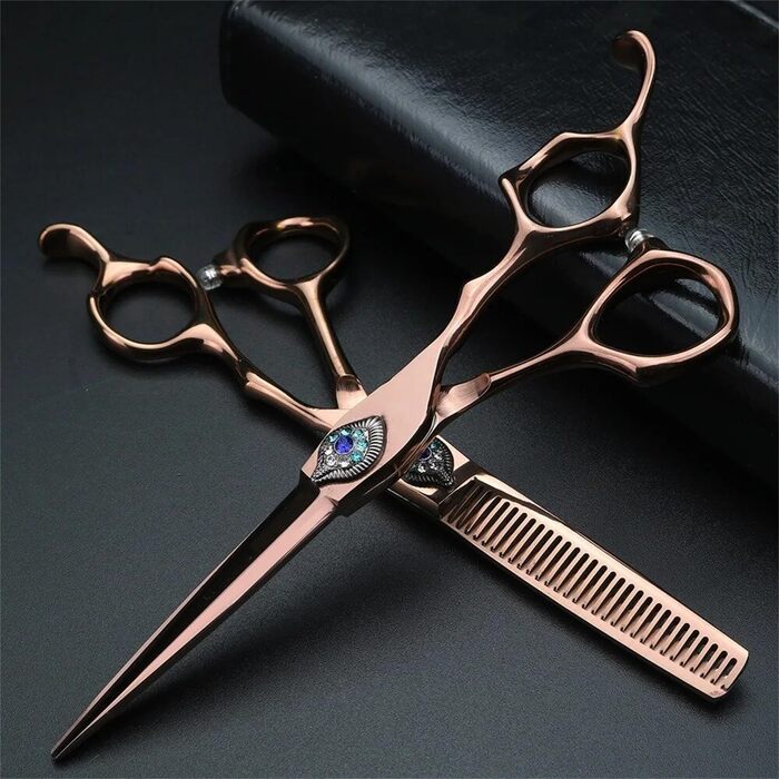 Набір професійних ножиць для собак, 17,5 см, з нержавіючої сталі. Ножиці для стрижки шерсті собак, котів та інших домашніх тварин. Ножиці для фінальної обробки та прямі ножиці в комплекті.