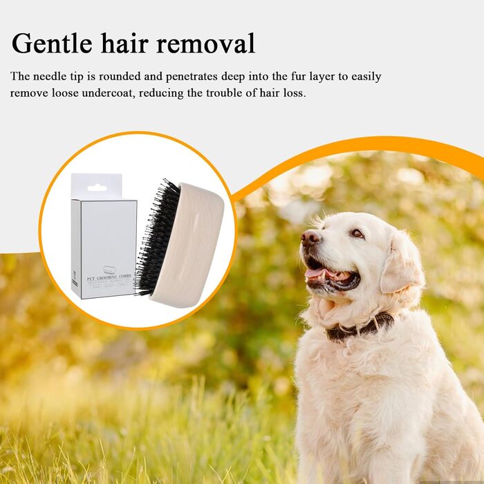 Бурштук для вичісування підшерстка собак та котів | Щітка проти випадання шерсті | Аксесуар для догляду за довгошерстими тваринами | Білий