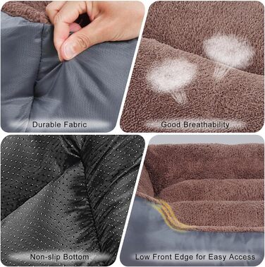 Велике собаче ліжко, ортопедичне XXL, м'яке та комфортне, для великих собак, з неслизьким дном (XL(90x70x20 см), сіре)