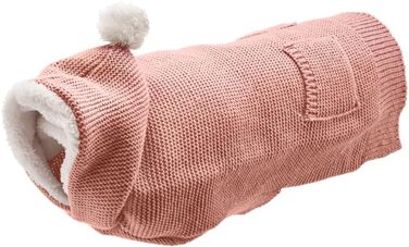 Пуловер для собак HUNTER RÖGLA, рожевий, легкий в'язаний пуловер з капюшоном з плюшу, м'який та еластичний, з милими деталями, для природних рухів, високий комфорт, можна прати при 30°C, розмір: 30