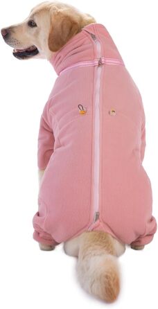 Зимовий комбінезон для собак, теплий, непромокальний, з D-поточкою та світловідбиваючими смугами, розмір M, оливковий колір