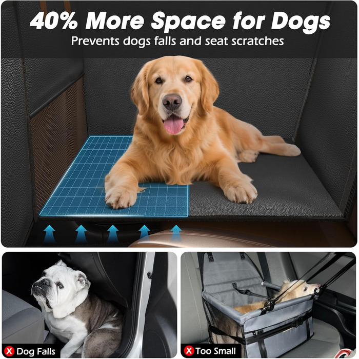 Автокрісло для собак FURTIME - велике, з PU-шкіри, для великих собак, водонепроникне, для SUV, позашляховиків та вантажівок