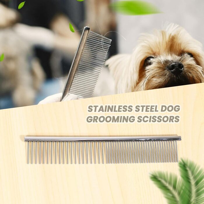 Набір для догляду за шерстю собак: ножиці для розрідження та гребінець для собак та котів