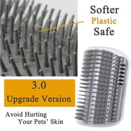 М'яка щітка для котів з масажною куточком, самостійний грумінг, 4 шт. (3.0 Weicher Grau)