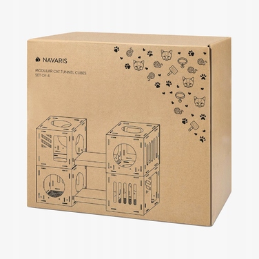 Модульний картонний будинок для котів та кошенят: 4 блоки та 2 містки