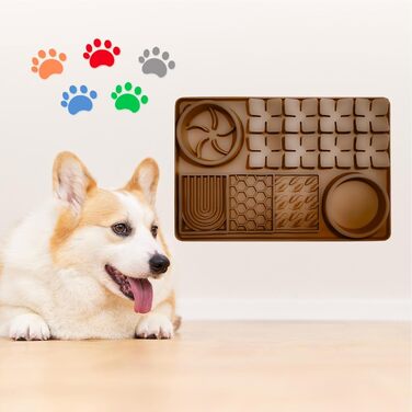 Килимок для годування собак та котів Slow Feeder з силікону, коричневий