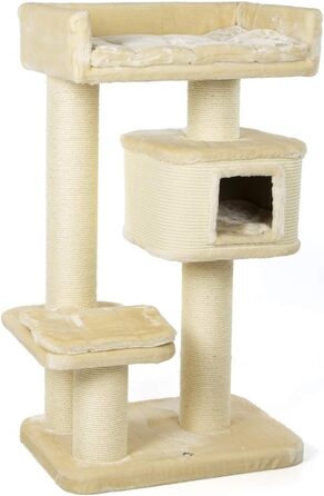 Дряпак для котів CanadianCat Portland - великі сизалеві стовпчики для великих котів, бежевий, 69x47x124 см