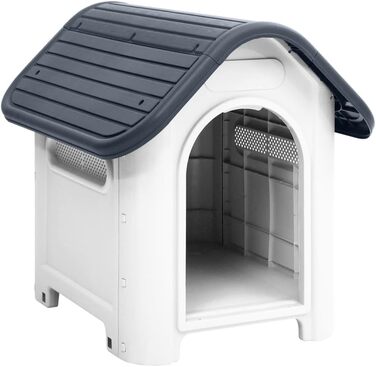 Будка для собаки vidaXL сіра 59x75x66 см поліпропілен, будиночок, лежак