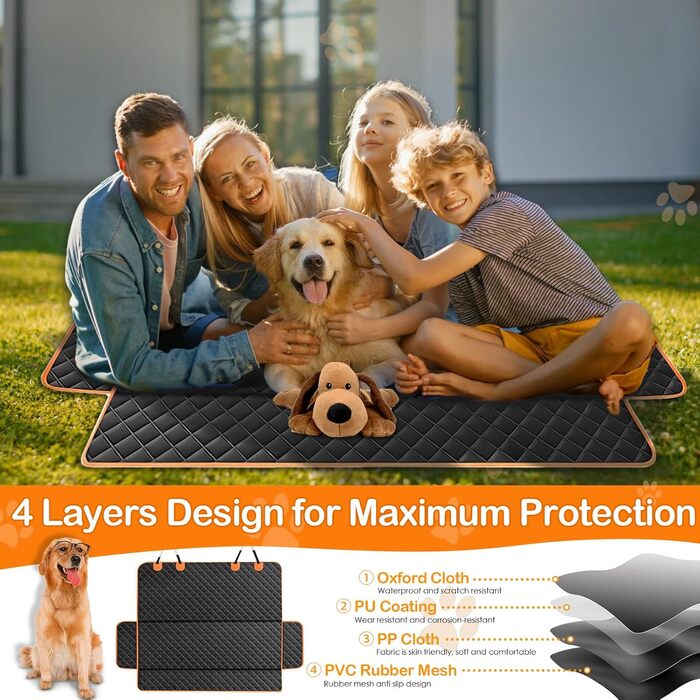 Авточехол на сидіння для собак та дітей Dokeno, 119x137 см: водовідштовхуючий, захист від подряпин, універсальний для авто, вантажівок, SUV