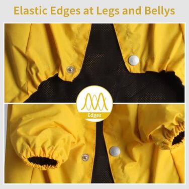 Жовтий дощовик для собак, розмір S (M), з капюшоном та кишенями, водонепроникний, для активного відпочинку