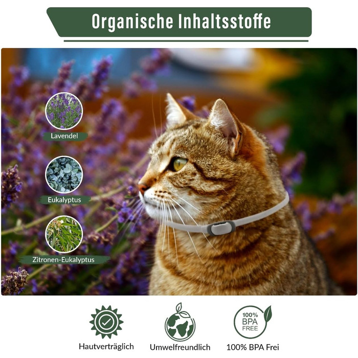 Захисний нашийник від бліх та кліщів Animal Vita® для котів - 100% натуральні інгредієнти, водонепроникний, надійний захист