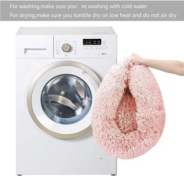 Кругле ліжко для собак та котів Donut, м'яке плюшеве, 80 см, рожеве