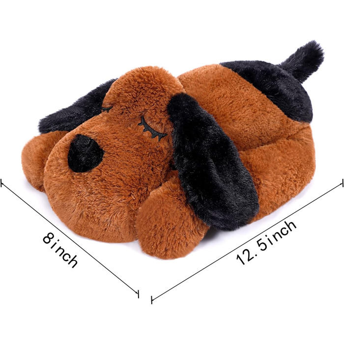 Іграшка-сердечко для собак WEOK - комфортне м'яке ліжко для зняття тривоги, заспокійлива допомога, допомога зі сном, для середніх собак (колір коричневий)