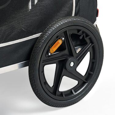 Фаркоп-причіп для собак Soges до 40 кг, складаний, з оксфордської тканини 600D, з вентильованою сіткою, 2 входи, з внутрішнім поводком, з світловідбивачами, чорний