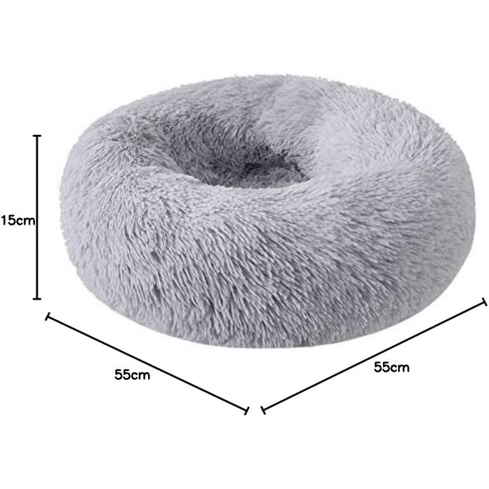 Кругле м'яке ліжко-подушка для собак та котів середнього розміру, 55x55x15 см