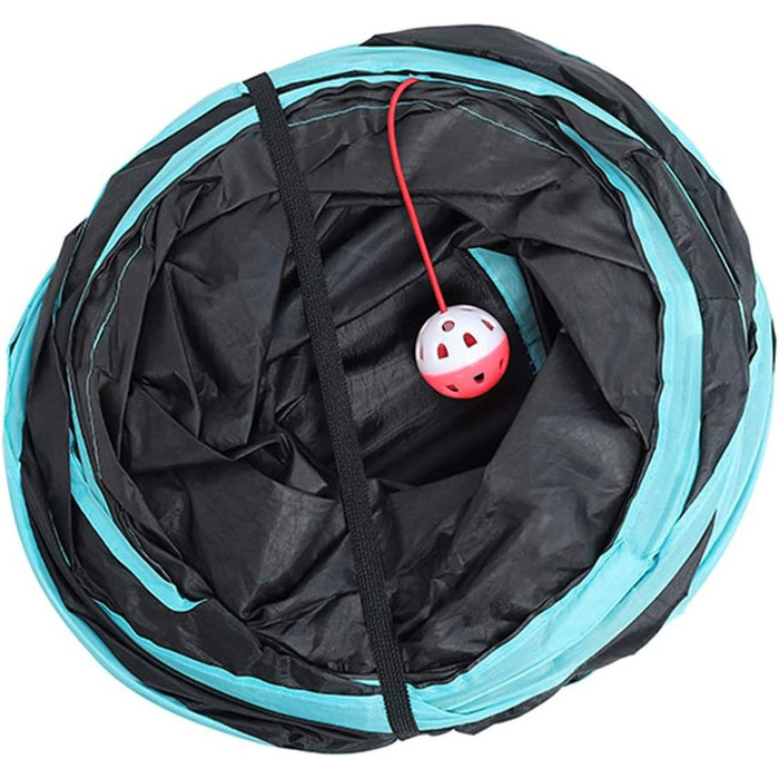 Туннель для котів Alnicov S-подібний, 3-х стороння конструкція, складаний, інтерактивна іграшка-лабіринт для кошенят, цуценят, кроликів та морських свинок з сумкою для зберігання