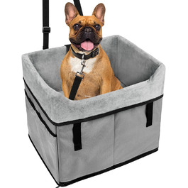 Автокрісло для собак маленьких порід, переноска-бустер для тварин до 11,3 кг (сірий)