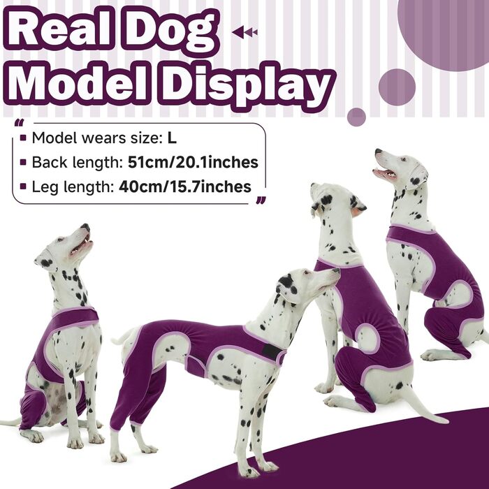 Комбінезон для собак після операції на ногах, захист від витікання, запобігає інфекціям, розмір XL, фіолетовий