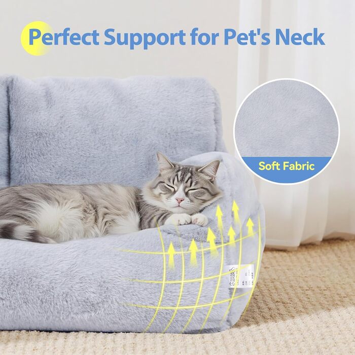 М'яке ліжко для котів та собак великого розміру 90x56x30 см, з неслизьким дном