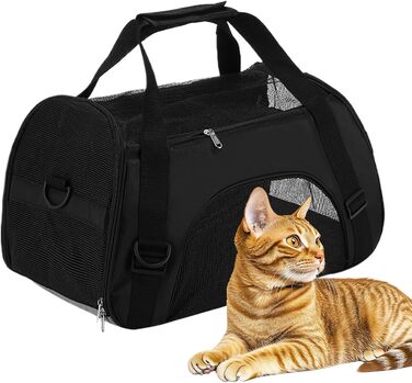 Сумка-переноска для тварин, портативна, для цуценят, чорна: дихаюча, неслизька, для подорожей та прогулянок