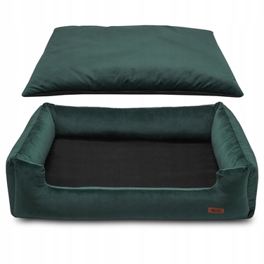 Велюрова лежанка для малих собак Huggy Doggy (зелена), розмір M — для ши-тцу, пуделя, йоркширського тер'єра
