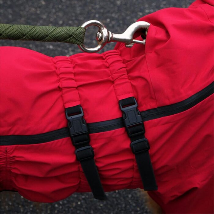 Зимовий теплий куртка для собак з отвором для повідка, непромокаємий, для малих, середніх та великих собак XS-5XL (4XL, Чорний)